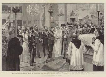 The Marriage of Princess Marie of Edinburgh and the Crown Prince Ferdinand of Romania in the Catholic Church at Sigmaringen